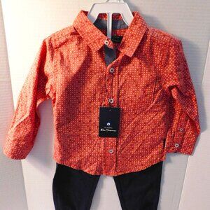 Ben Sherman Two Piece Outfit Shirt and Pants Toddler Boys 18 Months NWT